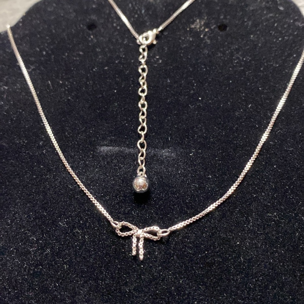 Maurice’s Elegant Silver Tone Necklace with Bow Pendant - Picture 5 of 11